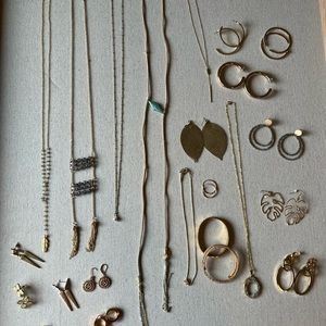 A bundle of gold jewelry
